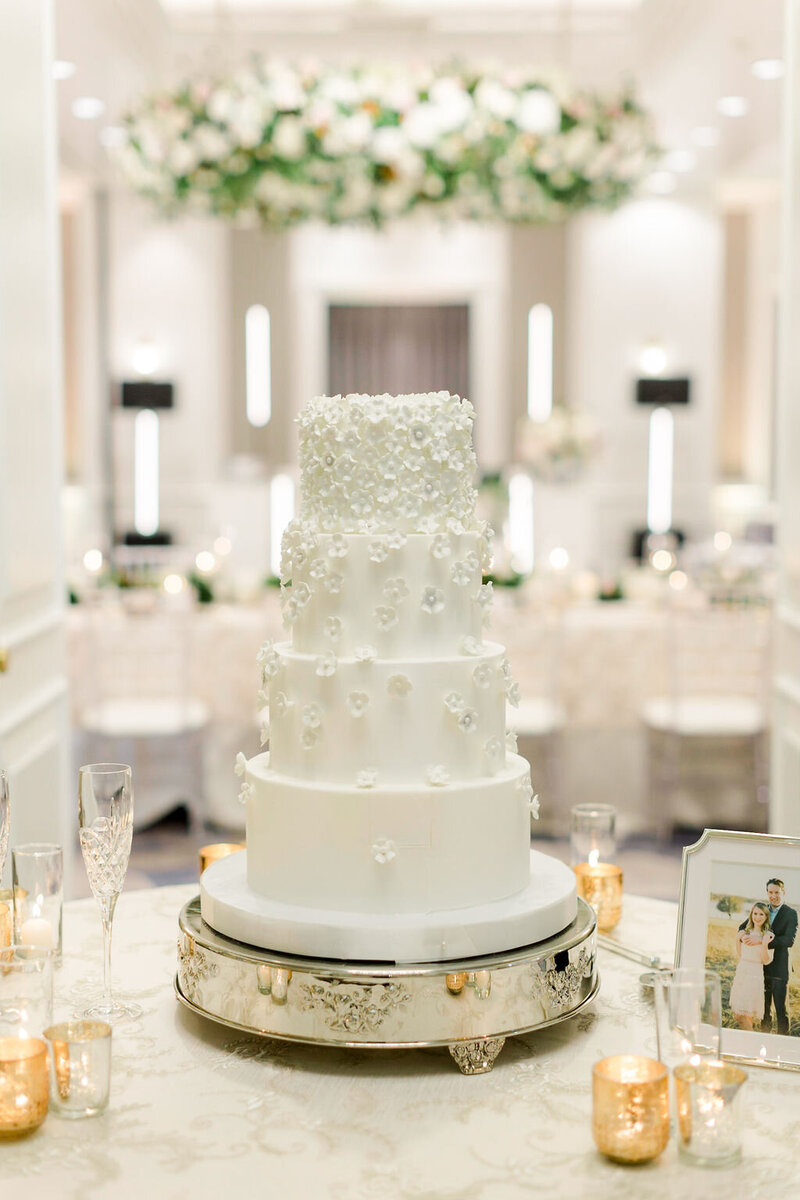 Swank Soiree Dallas Wedding Planner Katie and Austin - four tier white wedding cake