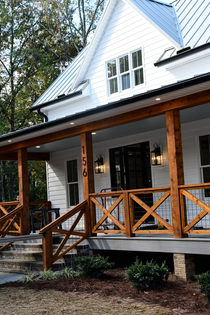 Custom built farmhouse porch