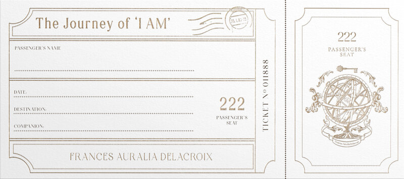 The Journey of I AM Travel ticket Frances Auralia Delacroix