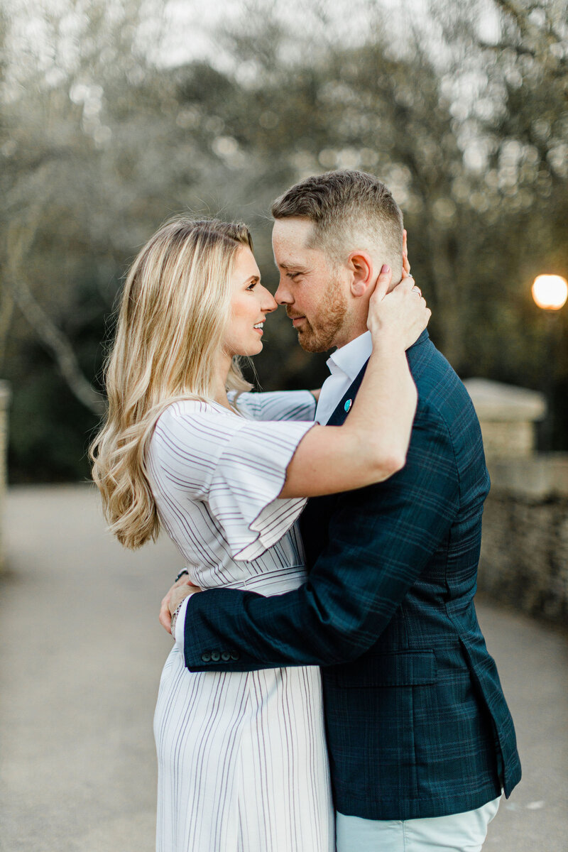 These two took some romantic  photos durring their engagement session in Charlotte NC.
