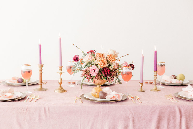Pink tablescape at The Lumen Room Dallas Elissa Pace