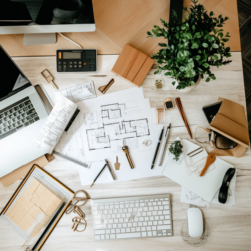 kdurski_86694_flat_lay_of_messy_desk_with_house_blueprints_pens_1a6a1494-083c-4515-b5cb-1e4e3b0b0bc3