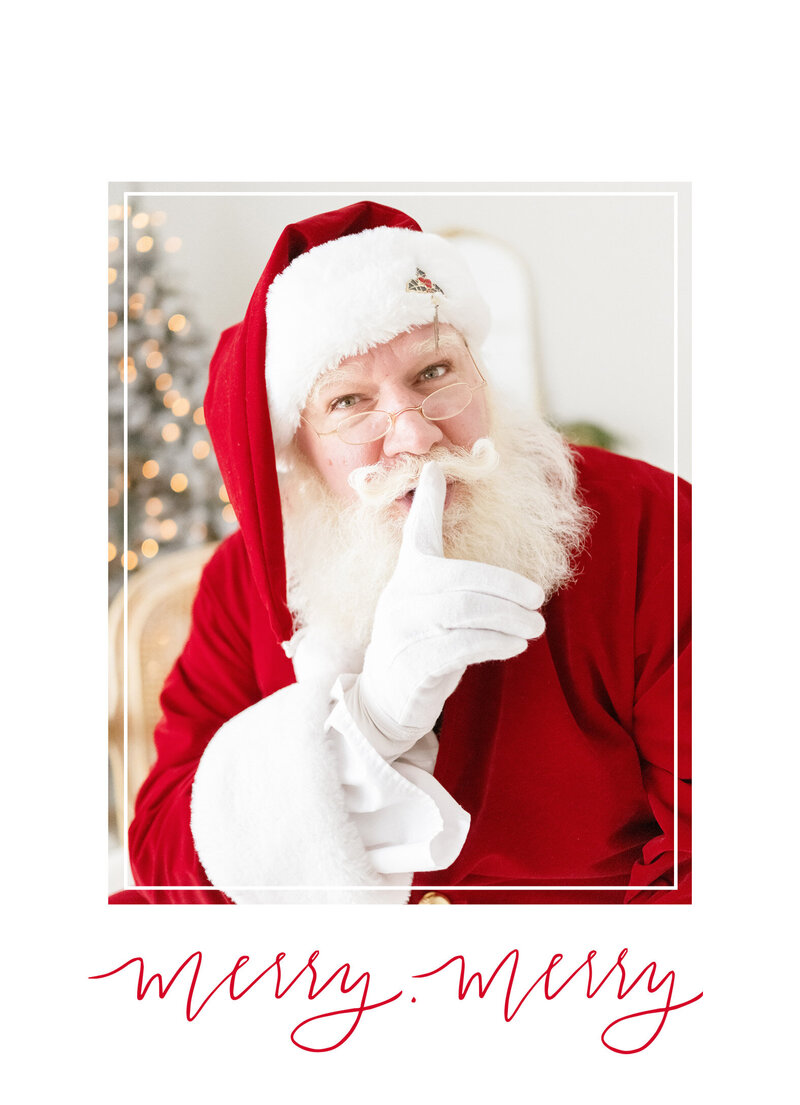 Close up of Santa saying shhh