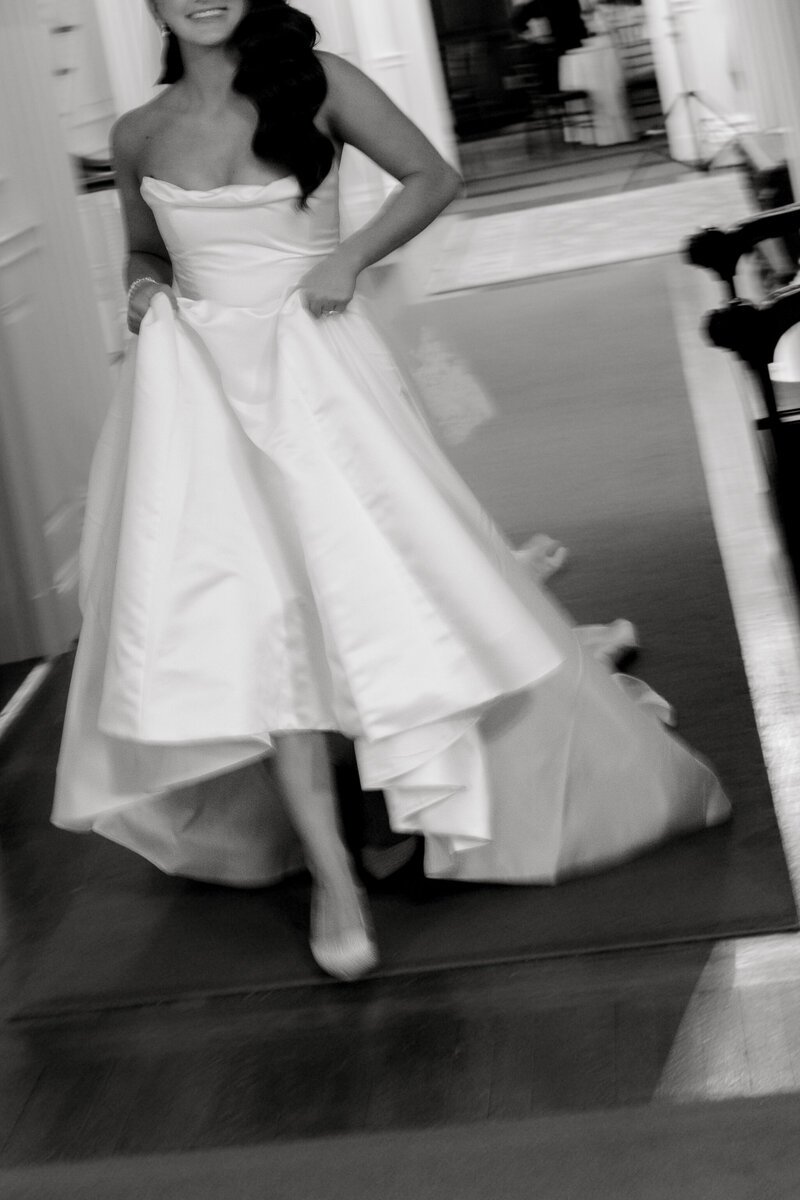 Wedding Photographer Newport RI | Rhode Island Caprio Captured Photography | Bride And Groom Holding a Champagne Glass While Smiling