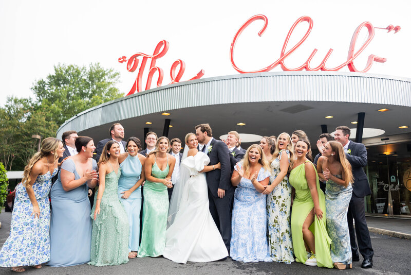 Bridal party photo at The Club wedding venue