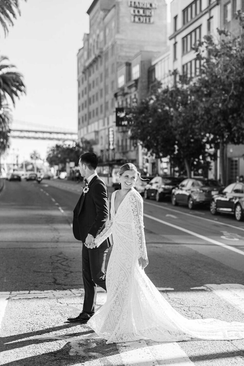 Romantic San Francisco wedding Photographer, black and white