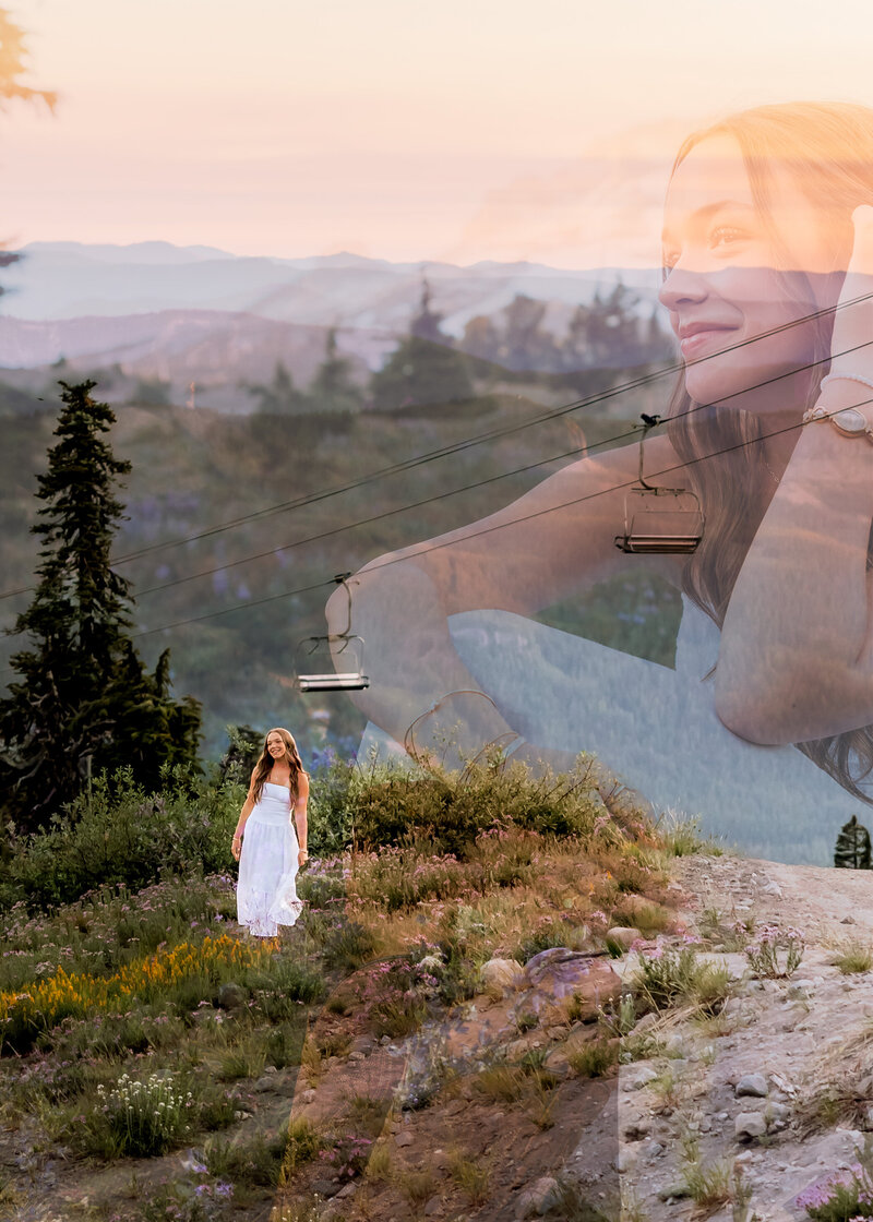 Senior Portraits at Timberline Lodge for Sandy High School senior.