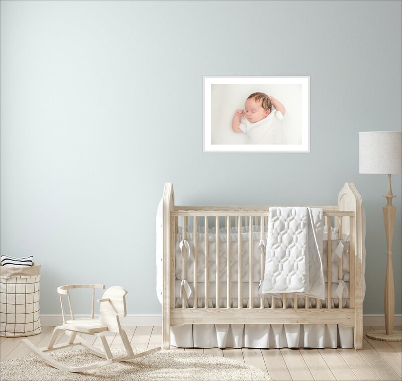Mockup of three framed newborn photography prints in Greenville SC