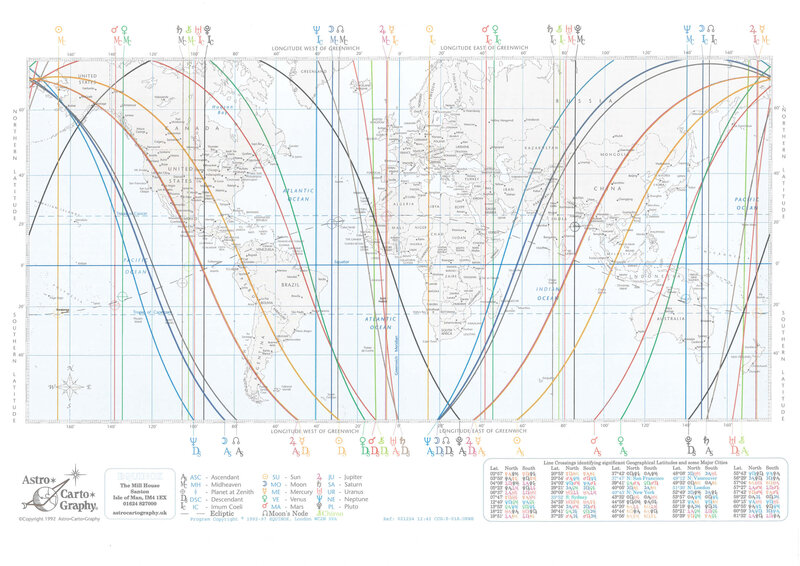 Astrocartography map