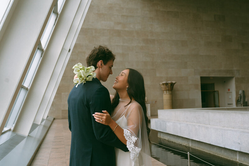 bride and groom at the met before eloping shot by Elsie Goodman Photography | NYC Elopement Packages