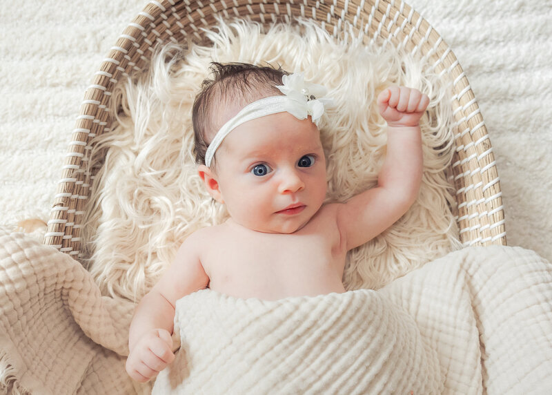 Lifestyle newborn photo session in NJ client's home.