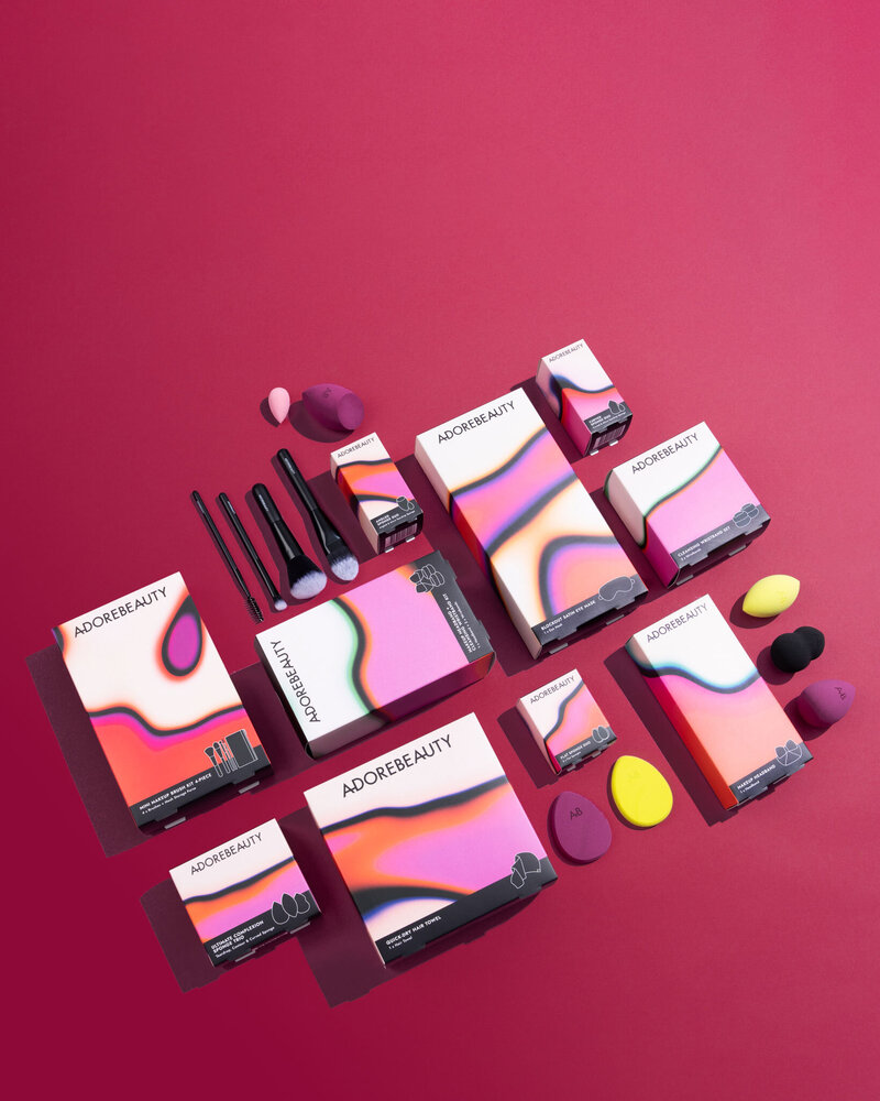 Moving gif of abstract shapes representing leaves and fruits in alternating designs