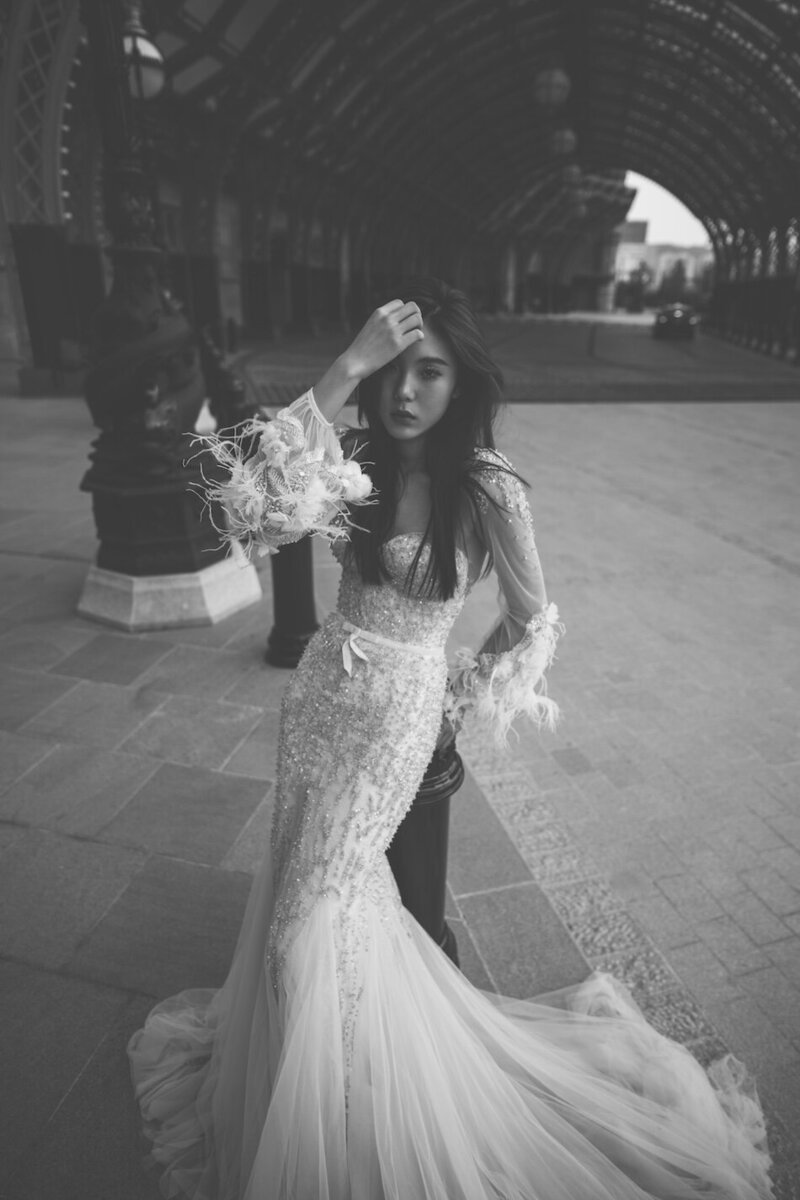 Bridal couture shoot in the streets of Macau.