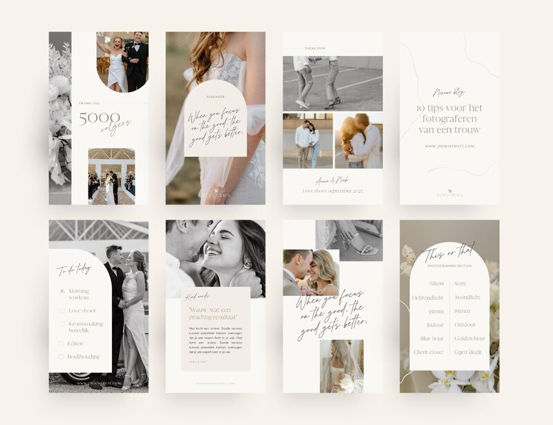 Neutrale Instagram templates voor fotografen Ivory Vines 17