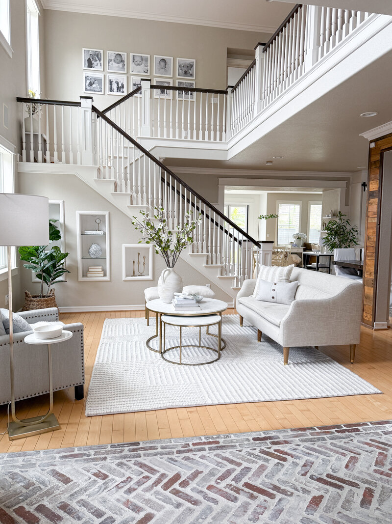 living space with board and batten and sherwin williams accessible beige