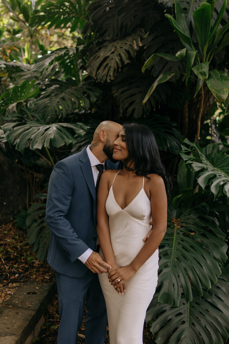 oahu hawaii elopement on beach and in forest