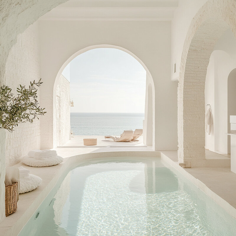Serene Indoor Pool with Ocean View