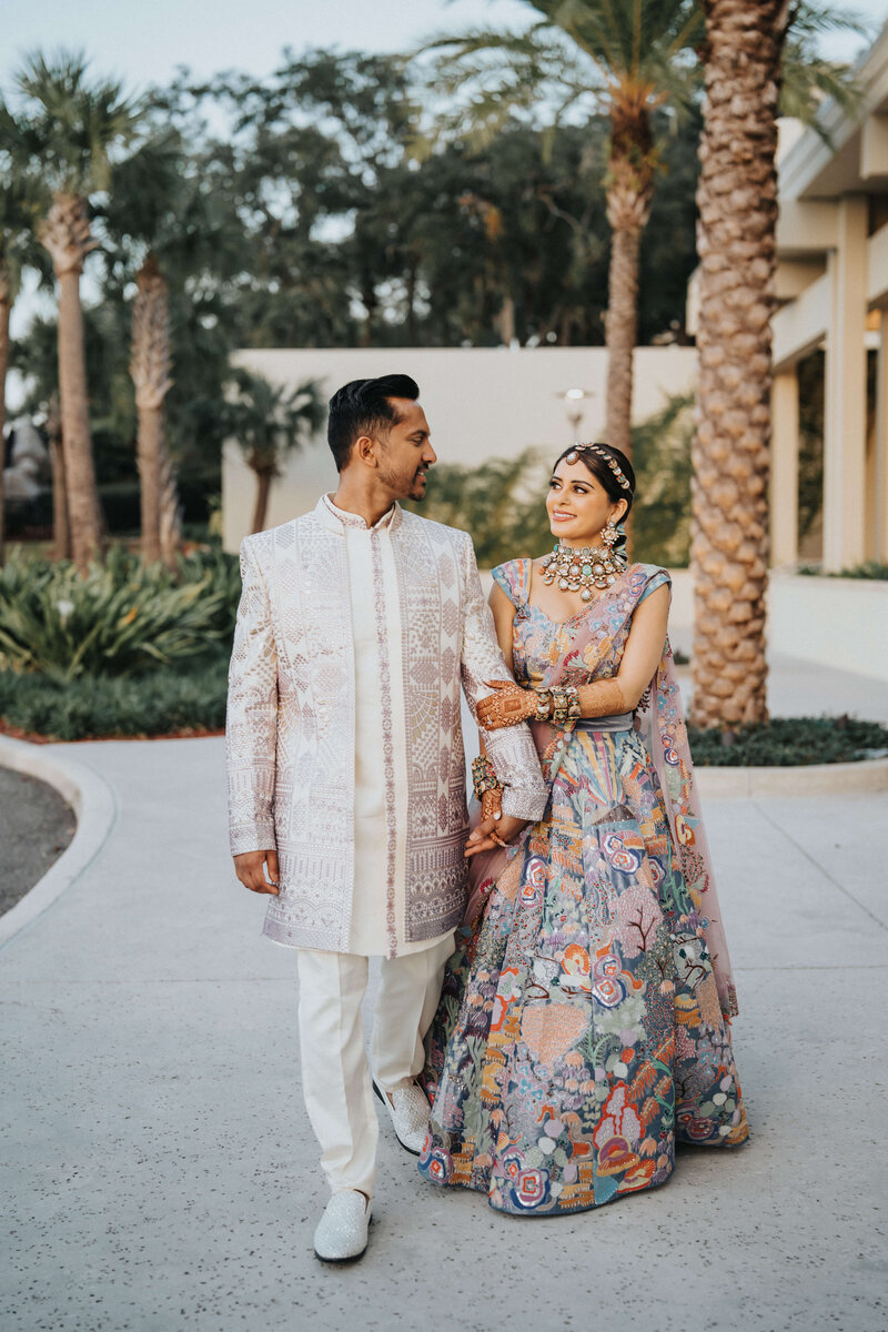 Bride and groom on their wedding day for destination wedding in Orlando, Florida.