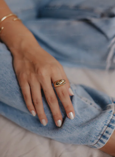 Gold ring on hand