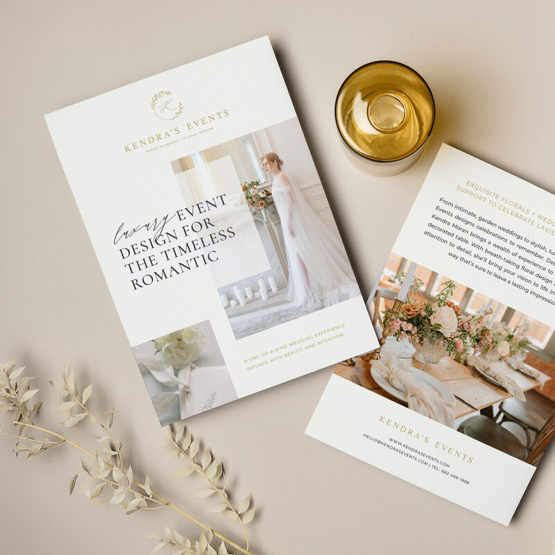 rack card design for luxury wedding planner