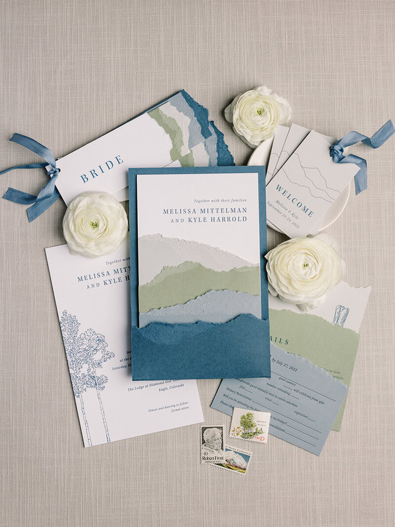 Layered Mountain Wedding Invitation