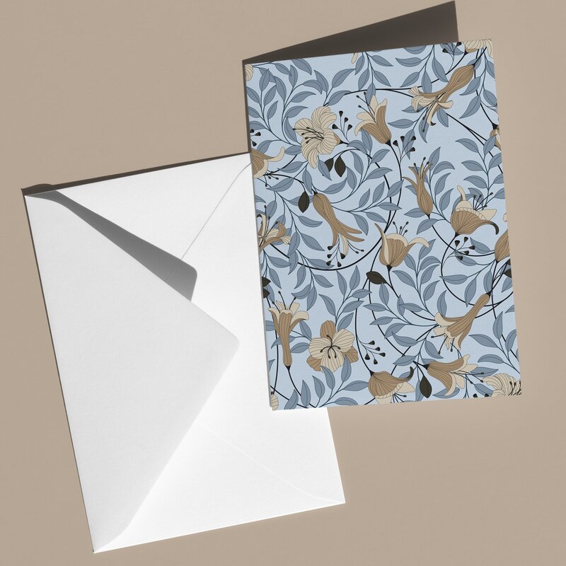 These A6 blank cards are perfect for sending a thoughtful note or simply keeping in your stationery drawer for special moments. Each card showcases a unique hand-drawn design - bell flowers. - by Green Acre Designs.