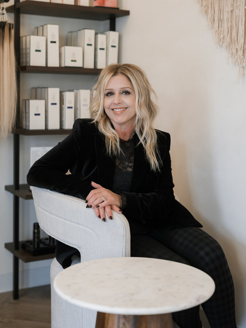 hair stylist team member at upscale hair salon