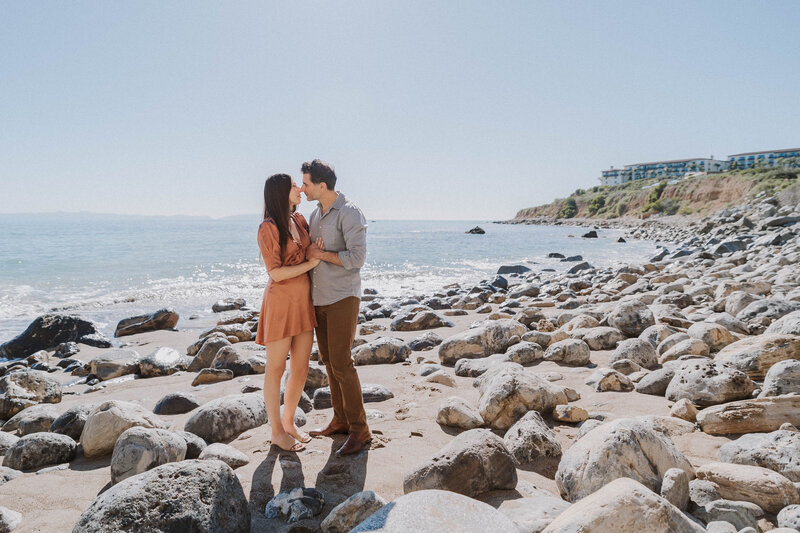 proposal and engagement at cove beach in palos verdes