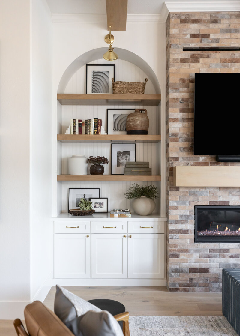 Styled shelves designed by Treasure in the Detail of Arizona.