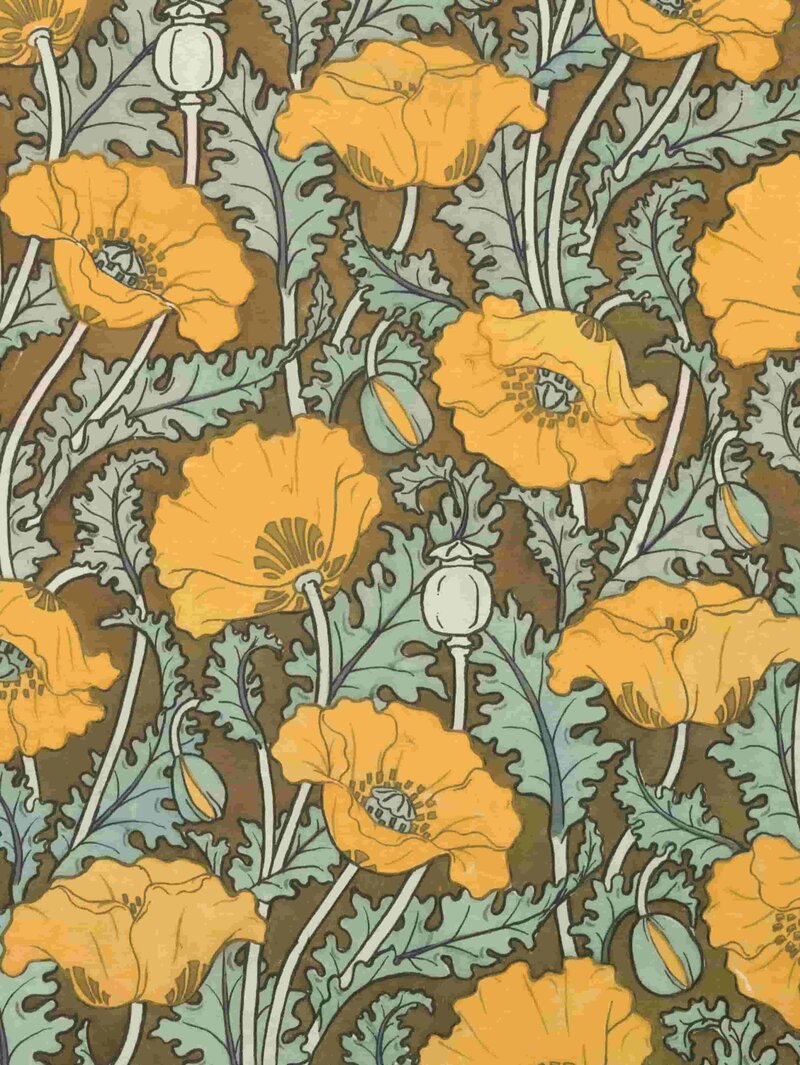 a pattern of yellow flowers
