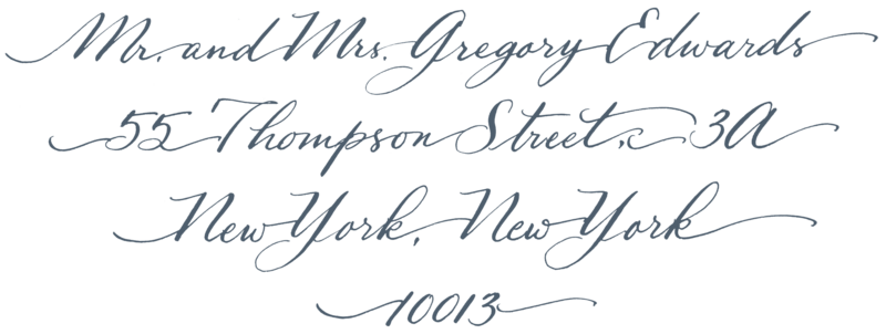 Running Script Calligraphy Style- Deep Dusty Blue