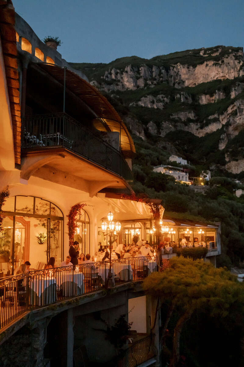 Reception dinner ambience at Zazz Il San Pietro di Positano Amalfi Coast Italy,  Lindsey Whatley Photo, East Coast Documentary-style wedding photographer for the untraditional 
