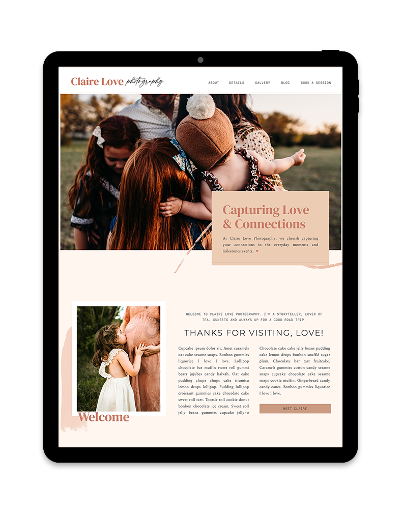mockup of Showit Template