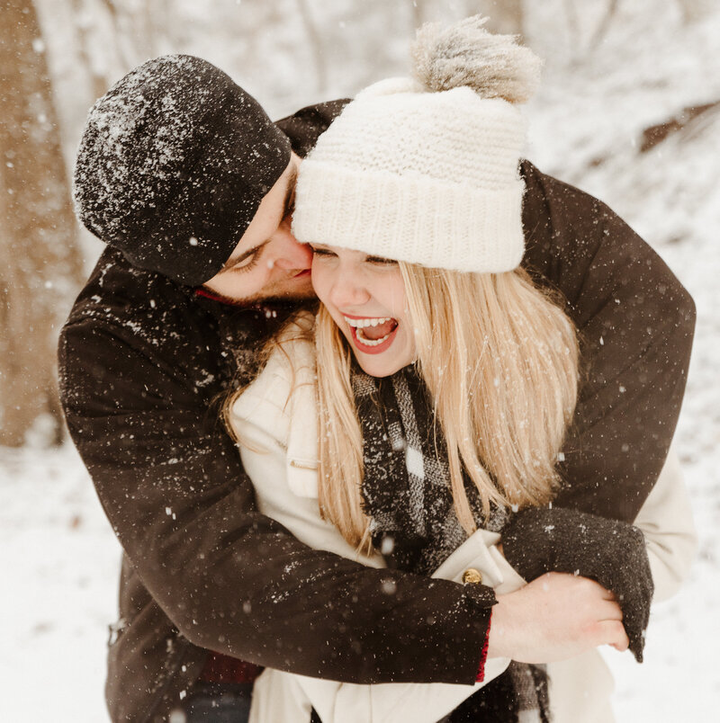 Snowy Valley Forge engagement session