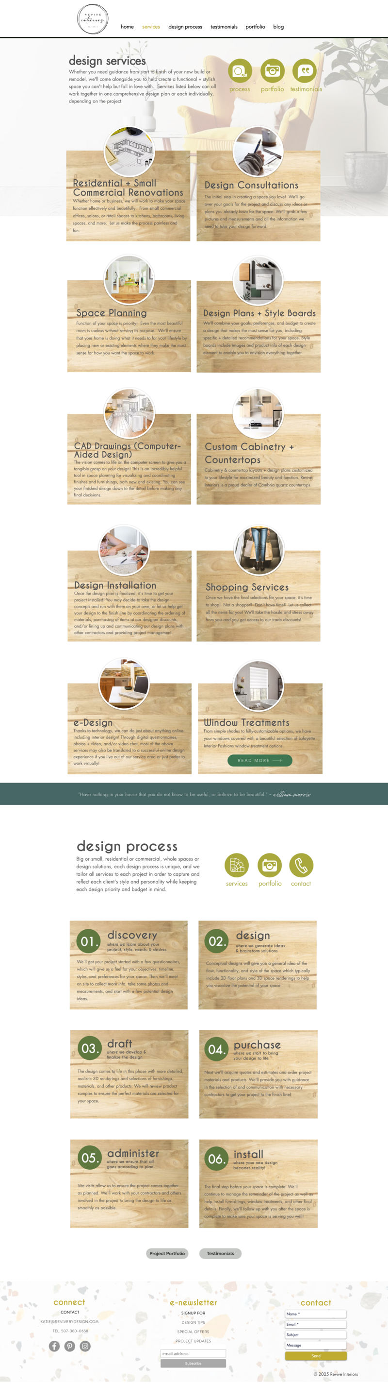 services and process page before