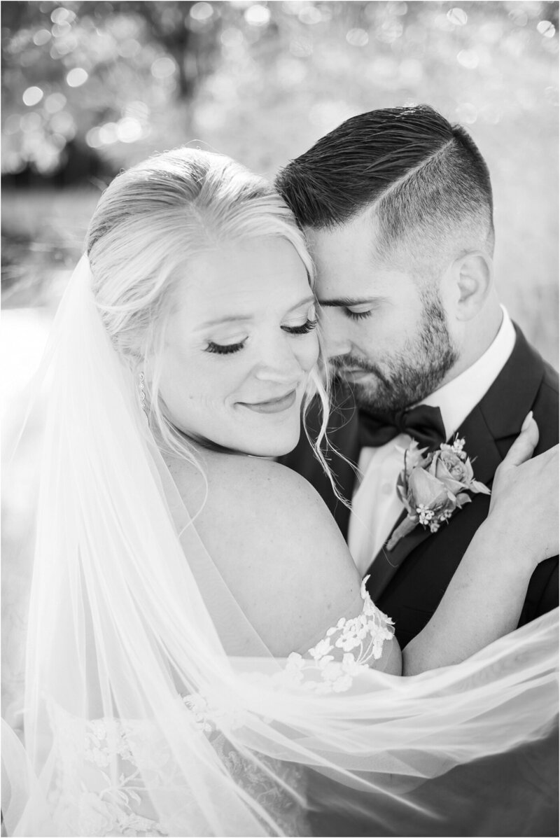 Bride and groom walk up memorial steps at their DC wedding
