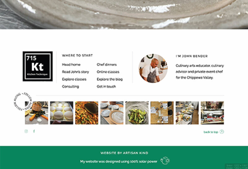 Semi Custom Website Design for Culinary Educator The Kitchen Technique-08