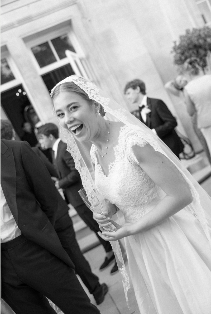 London timeliness editorial wedding photo of a bride in vintage lace