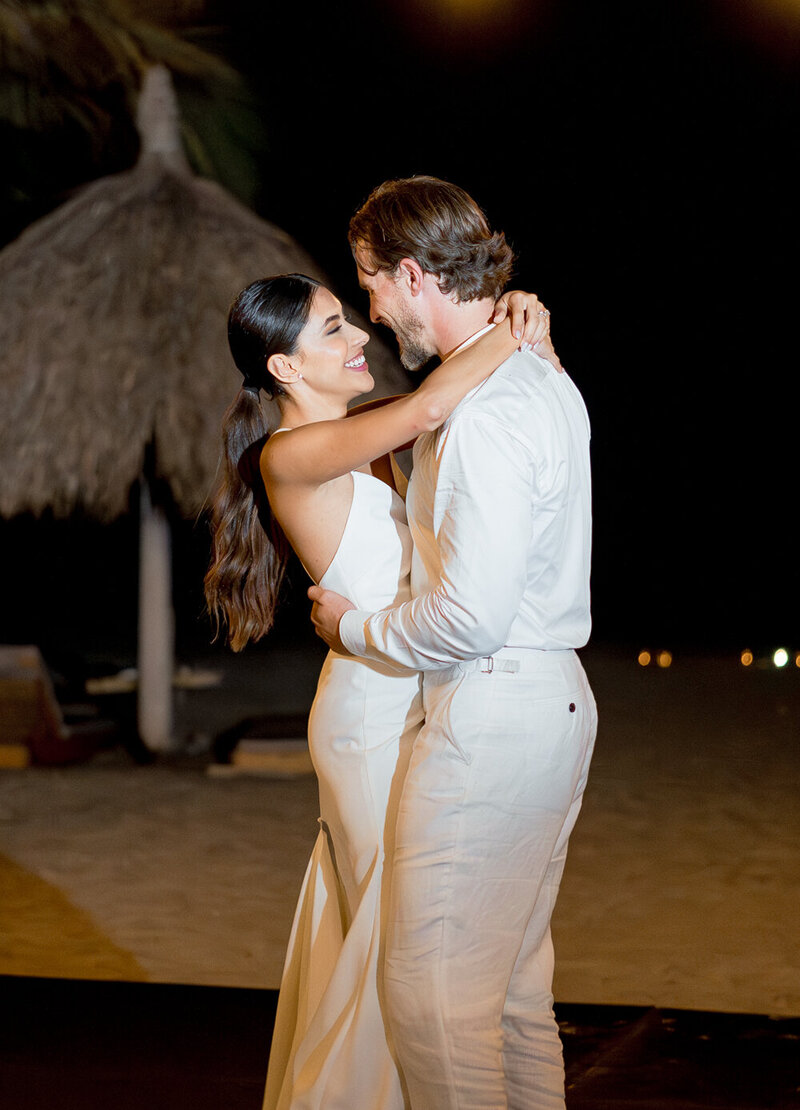 First dance luxury wedding at the beach couple