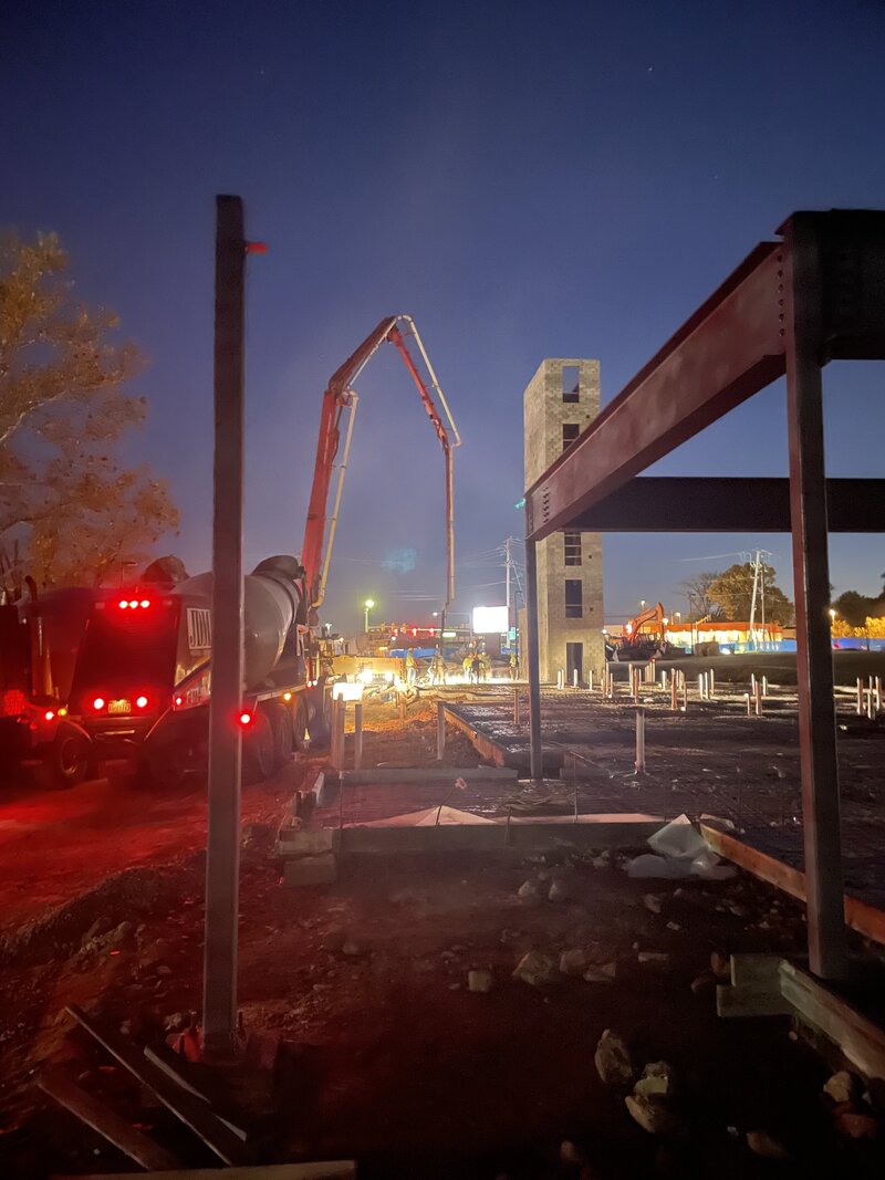 Concrete slab pour