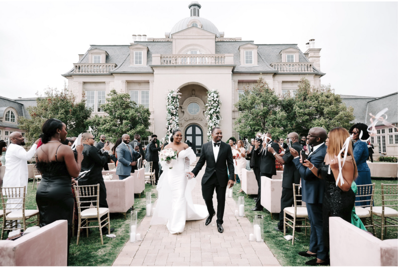 Couple just married at the Olana wedding venue in Dallas