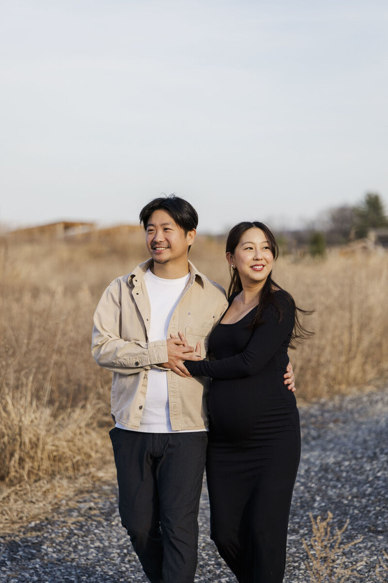 Candid Hudson Valley maternity photos in Newburgh featuring relaxed posing prompts