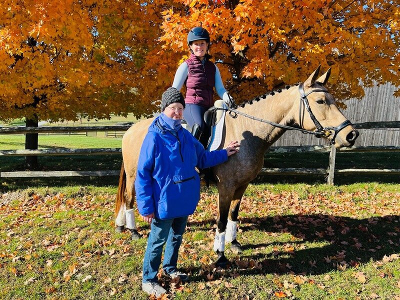 Jessie Paine with Pam Liddell, founder of Kynynmont Farm