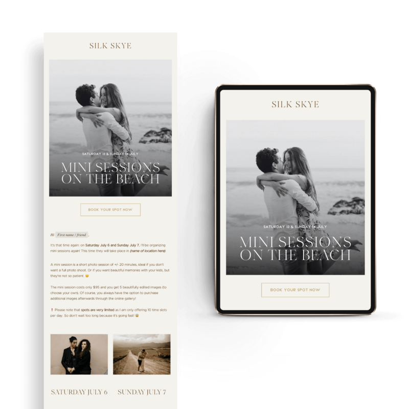 Flodesk email templates voor fotografen
