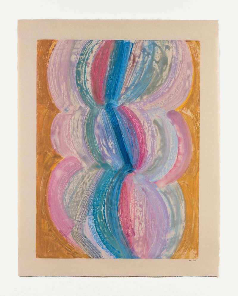 'Aurora' by Anna Kunz – a monotype on kozo paper, measuring 27 7/8 x 21 7/8 inches.