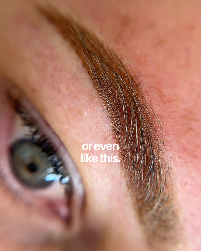 Microblading alternative is ombre brows on mature client at Essentials by Nicole Permanent Makeup in West Springfield MA. 