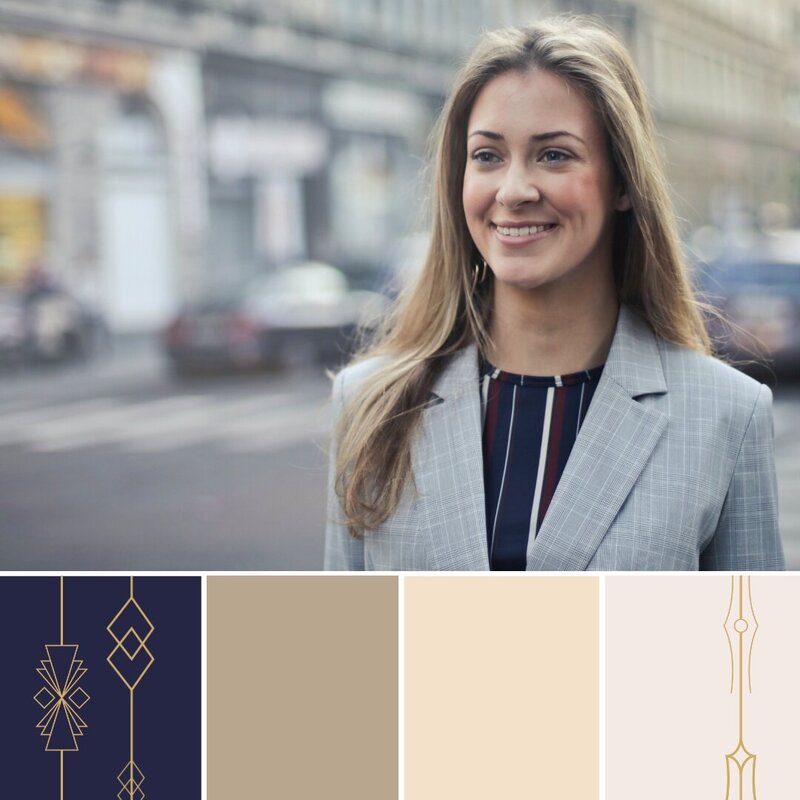 Brand design and colour palette for a coach
