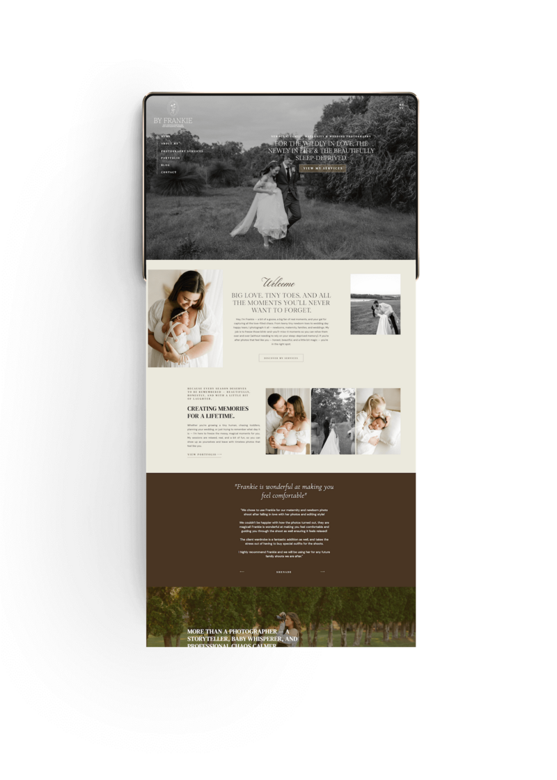 Showit website Photography by Frankie