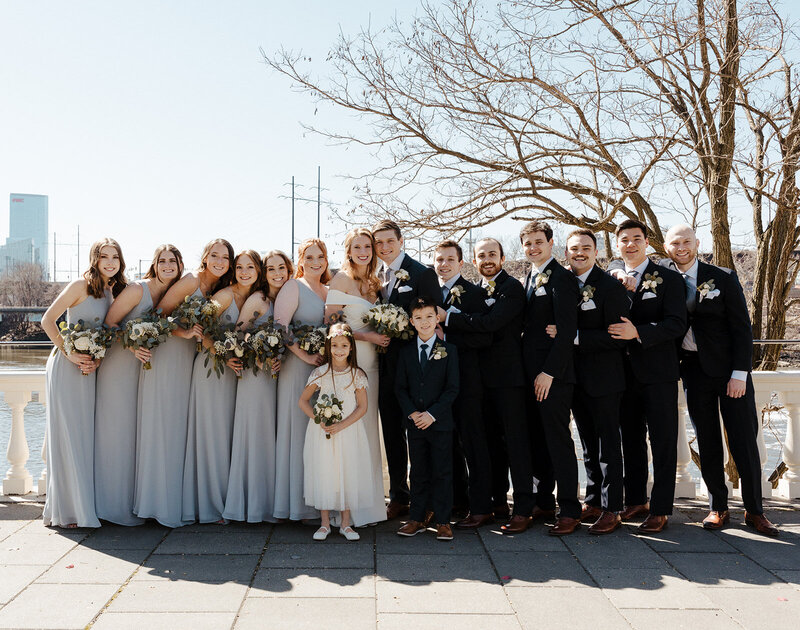 bridal party at Water Works wedding in Philadelphia