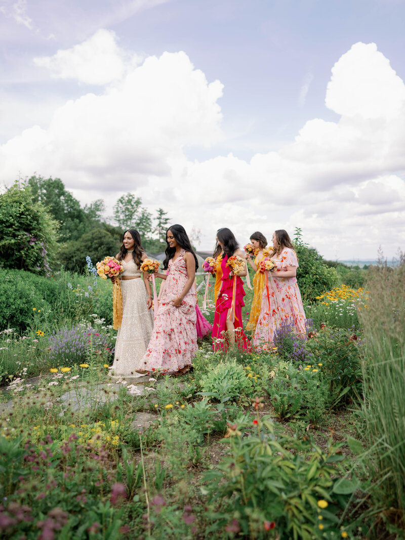 Luxury colorful weddings with florals in Vermont Mountains